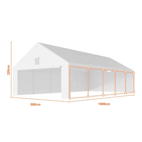 Garážový stan 5×10 m