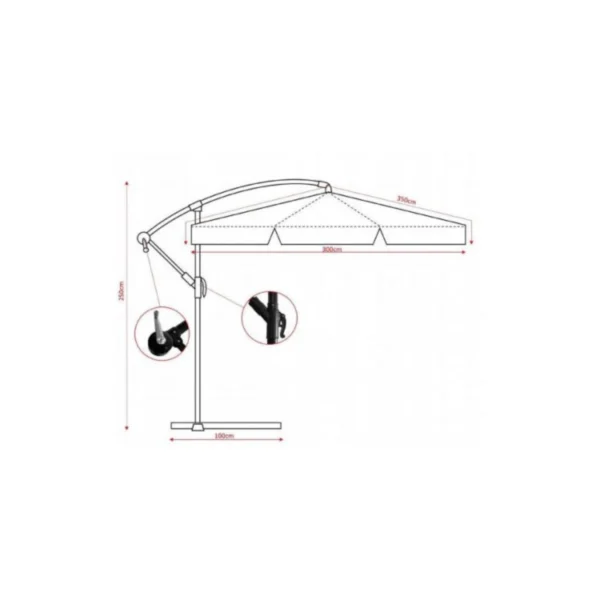 Zahradní slunečník 3 m – béžové