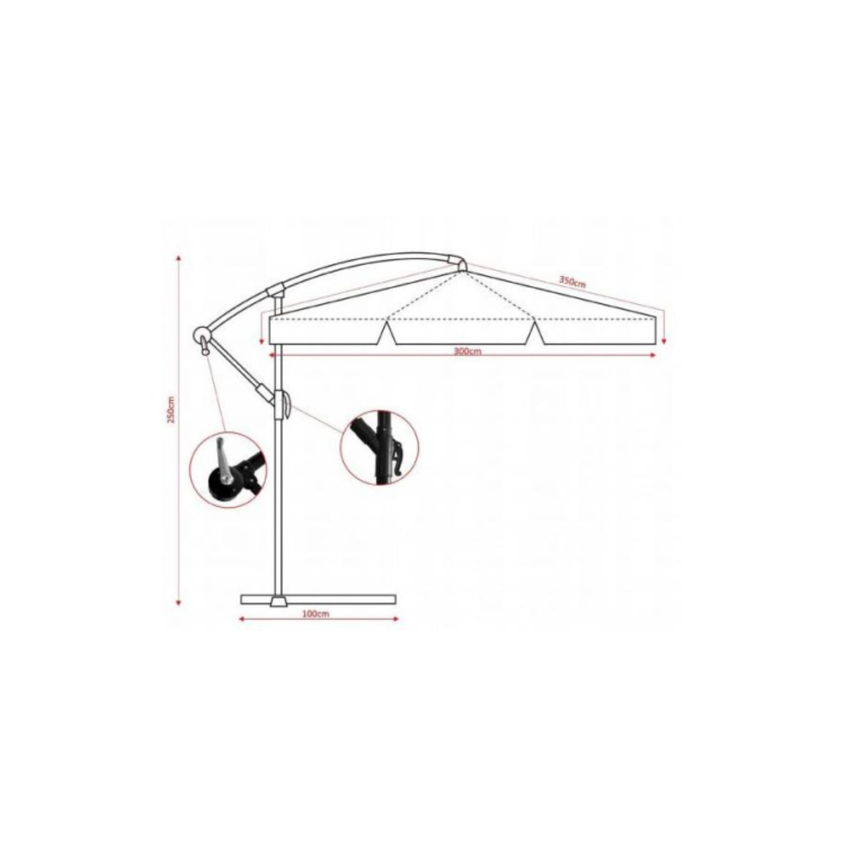 Zahradní slunečník 3 m – stabilní hliník + UV látka