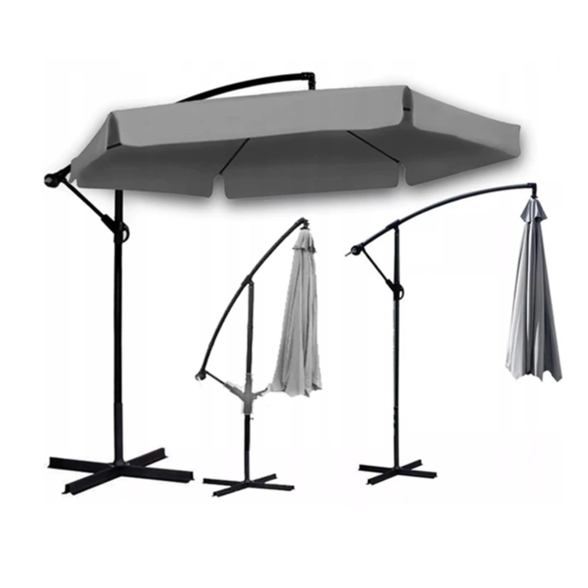 Zahradní slunečník 3 m – šedé