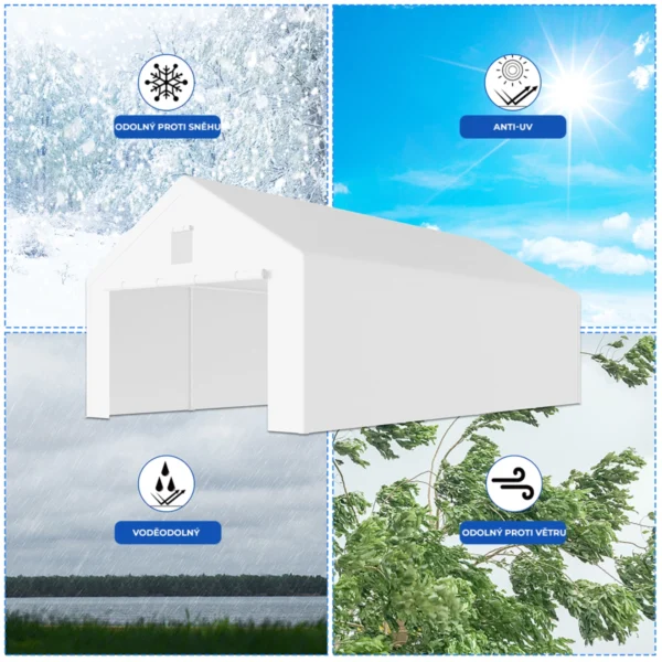 Garážový stan – konstrukce 38 mm + plachta 280 g/m²