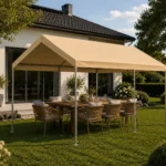 Zahradní pavilon – přístřešek 3 x 4 m se snímatelnými stěnami (běžový)