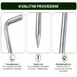 Kovové upevňovací kolíky pro stany a plachty 30 cm – 10 ks