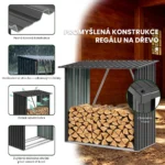 kovovy-pristresek-na-drevo-premium-2 Kovový přístřešek na dřevo Premium 89 × 163 × 154 cm (1,5 m²)