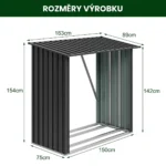 kovovy-pristresek-na-drevo-premium-3 Kovový přístřešek na dřevo Premium 89 × 163 × 154 cm (1,5 m²)