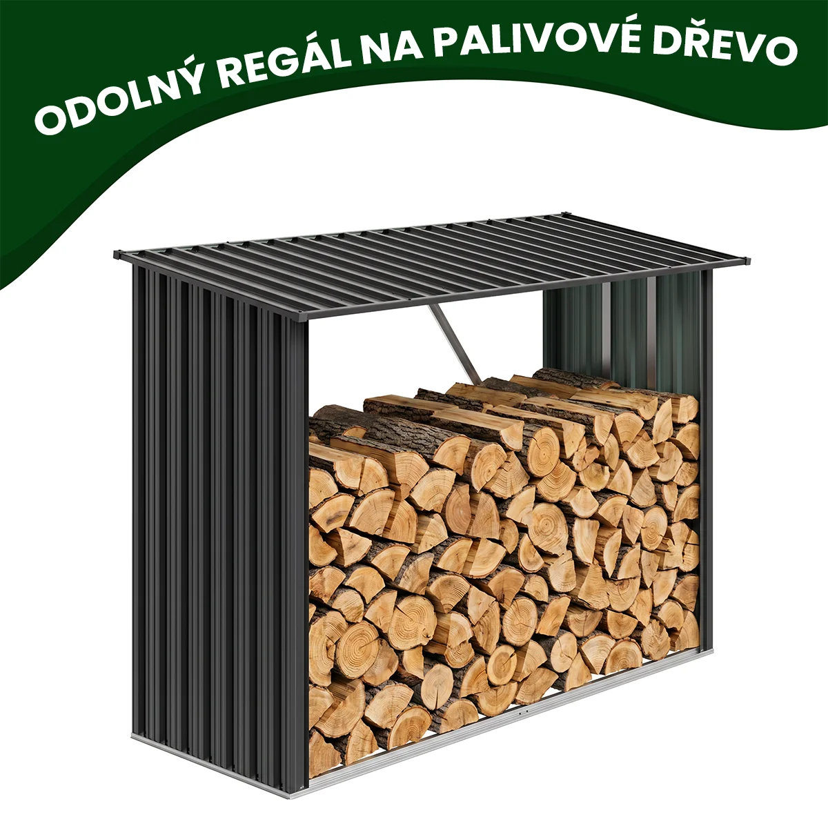 kovovy-pristresek-na-drevo-premium-6 Kovový přístřešek na dřevo Premium 84 × 217 × 154 cm (1,9 m²)