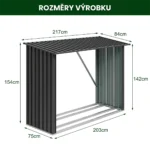 kovovy-pristresek-na-drevo-premium-8 Kovový přístřešek na dřevo Premium 84 × 217 × 154 cm (1,9 m²)