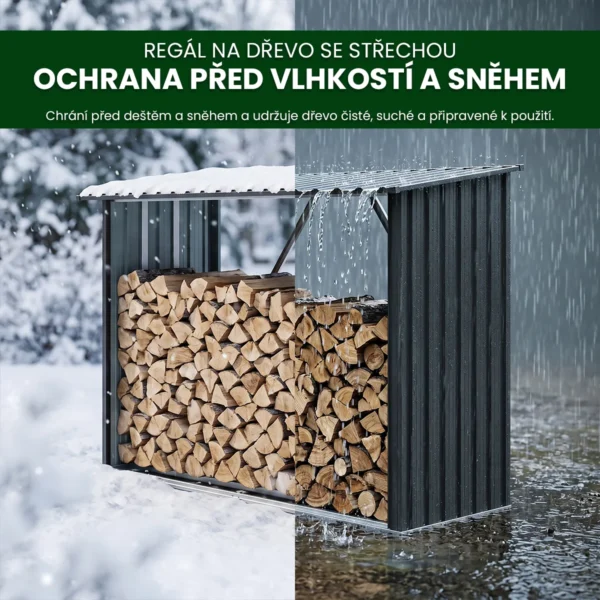 kovovy-pristresek-na-drevo-premium-9 Kovový přístřešek na dřevo Premium 84 × 217 × 154 cm (1,9 m²)
