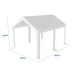 Náhradní střešní plachta pro prémiový garážový stan 3×4 m | 280 g/m² PE