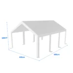 Náhradní střešní plachta pro prémiový garážový stan 4×6 m | 280 g/m² PE